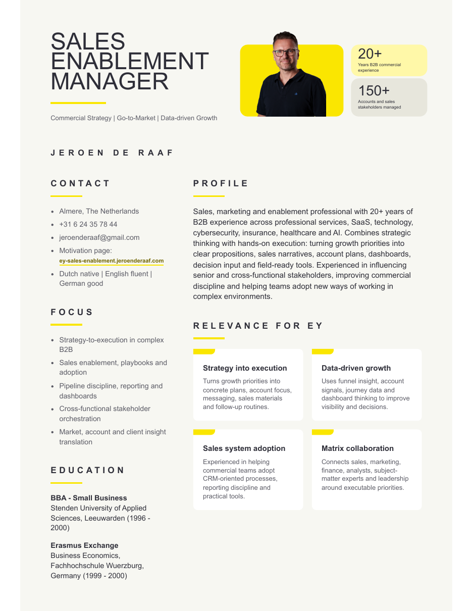 Jeroen de Raaf CV page 1